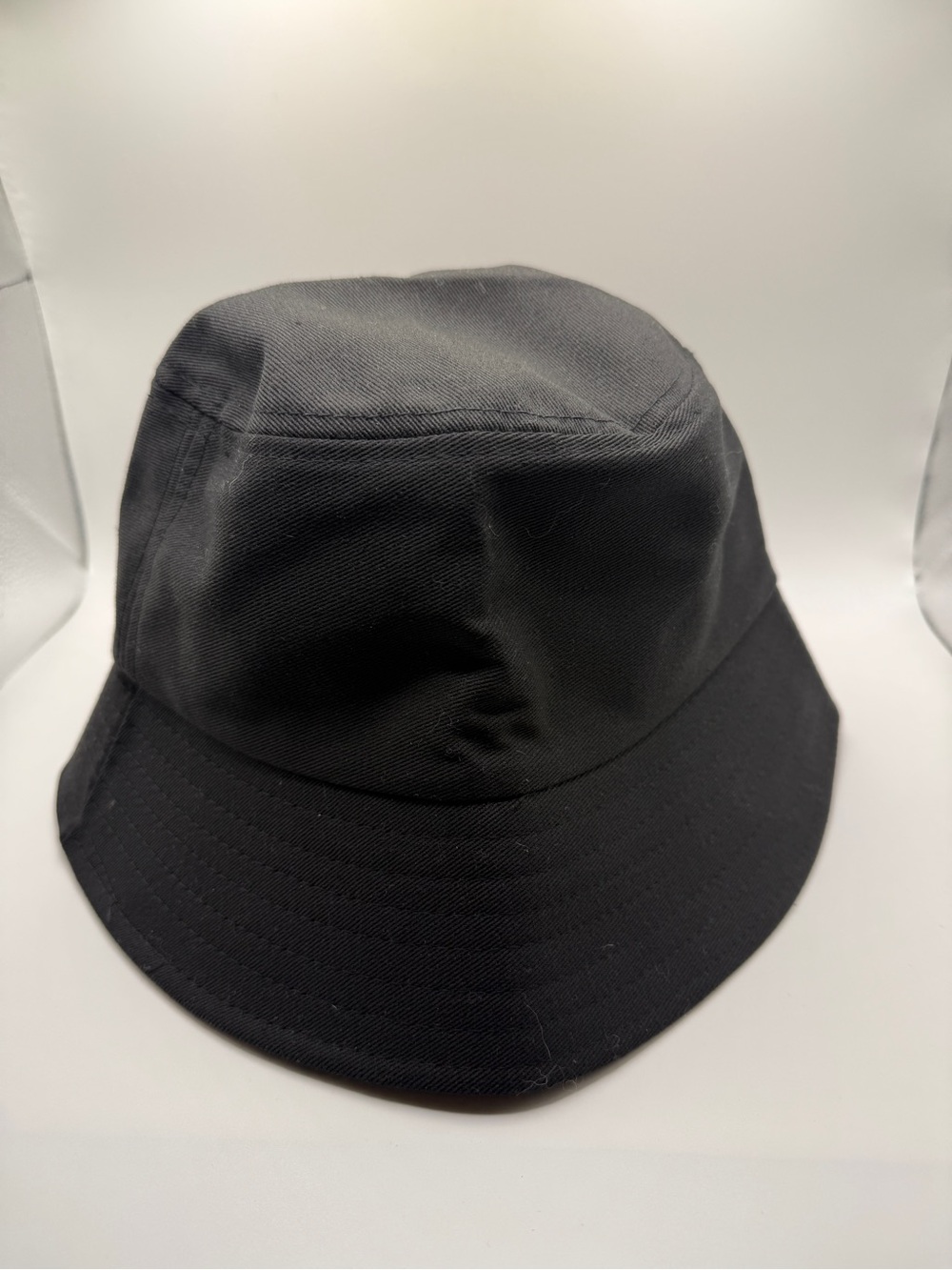 NWOT Black Cotton Bucket Hat Classic Sun Fisherman Cap Unisex - Picture 3 of 4